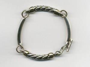 Bracelet,Twist and Plain,Heavy,Stg.9ct
