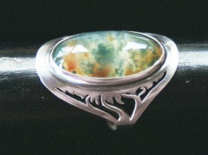 moss agate, flame cutout,stg.